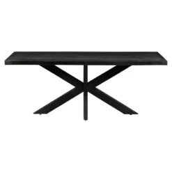 Mangohoutonline - Eettafel Memphis Black 220x100cm Rechthoekig
