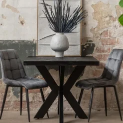 Mangohoutonline - Eettafel Memphis Black 220x100cm Rechthoekig