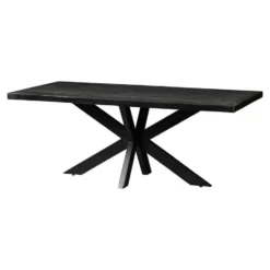 Mangohoutonline - Eettafel Memphis Black 220x100cm Rechthoekig