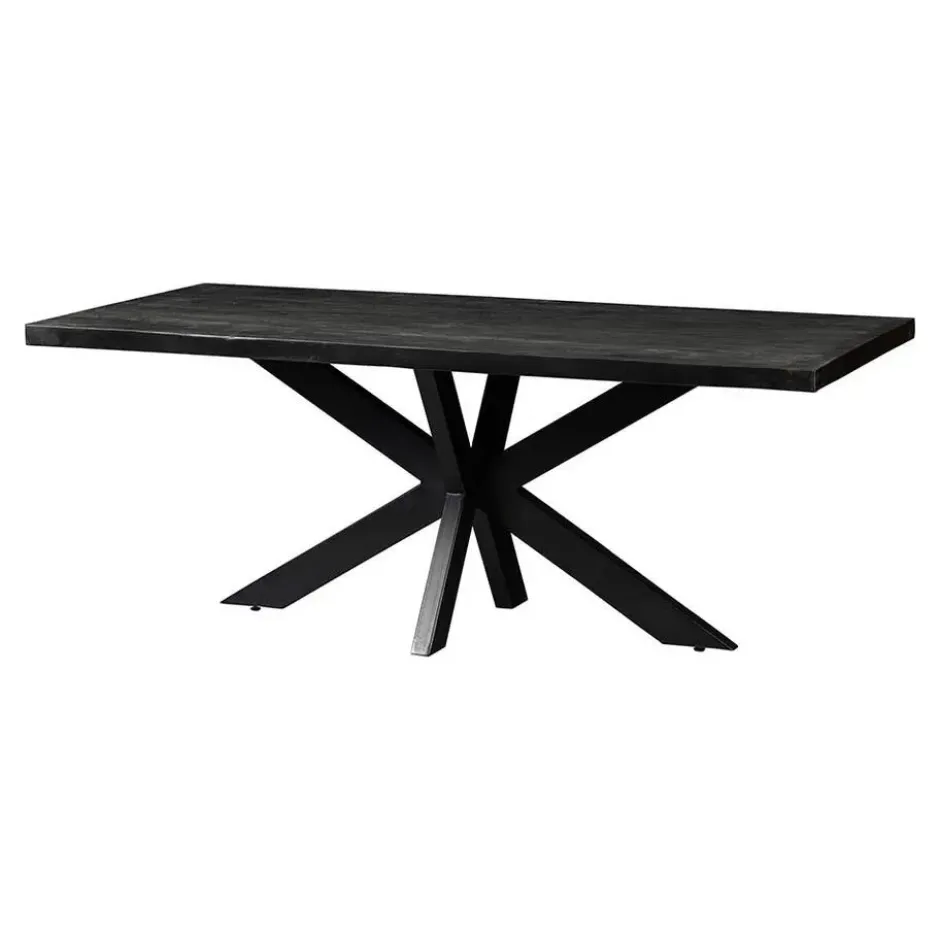 Mangohoutonline - Eettafel Memphis Black 220x100cm Rechthoekig