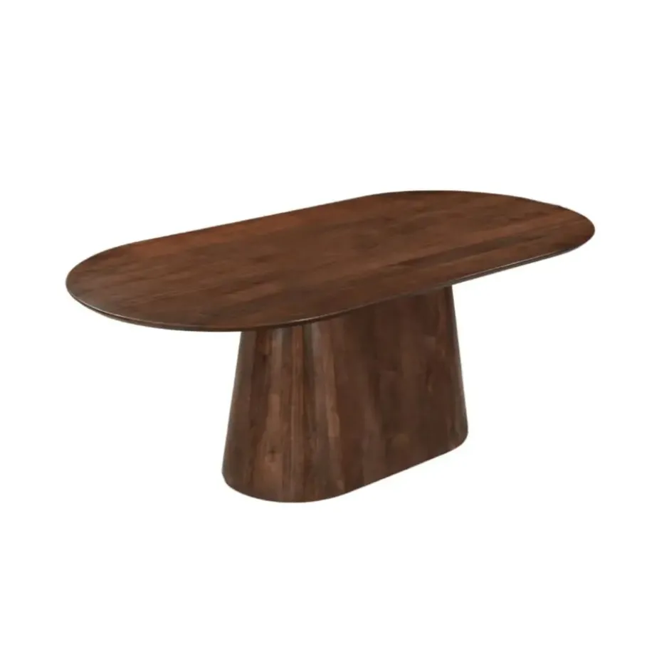 Mangohoutonline - Eettafel Nova Deens Donkerbruin 240x110cm Ovaal