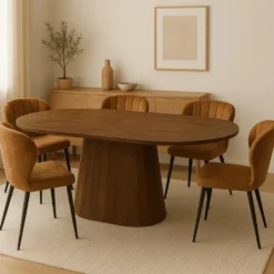 Mangohoutonline - Eettafel Nova Capsule Donkerbruin 210x100cm