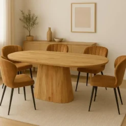 Mangohoutonline - Eettafel Nova Capsule 180x90cm Rechthoekig Bruin