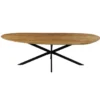 Mangohoutonline - Eettafel Organisch Alessia 210x100cm - Bruin - Mahom