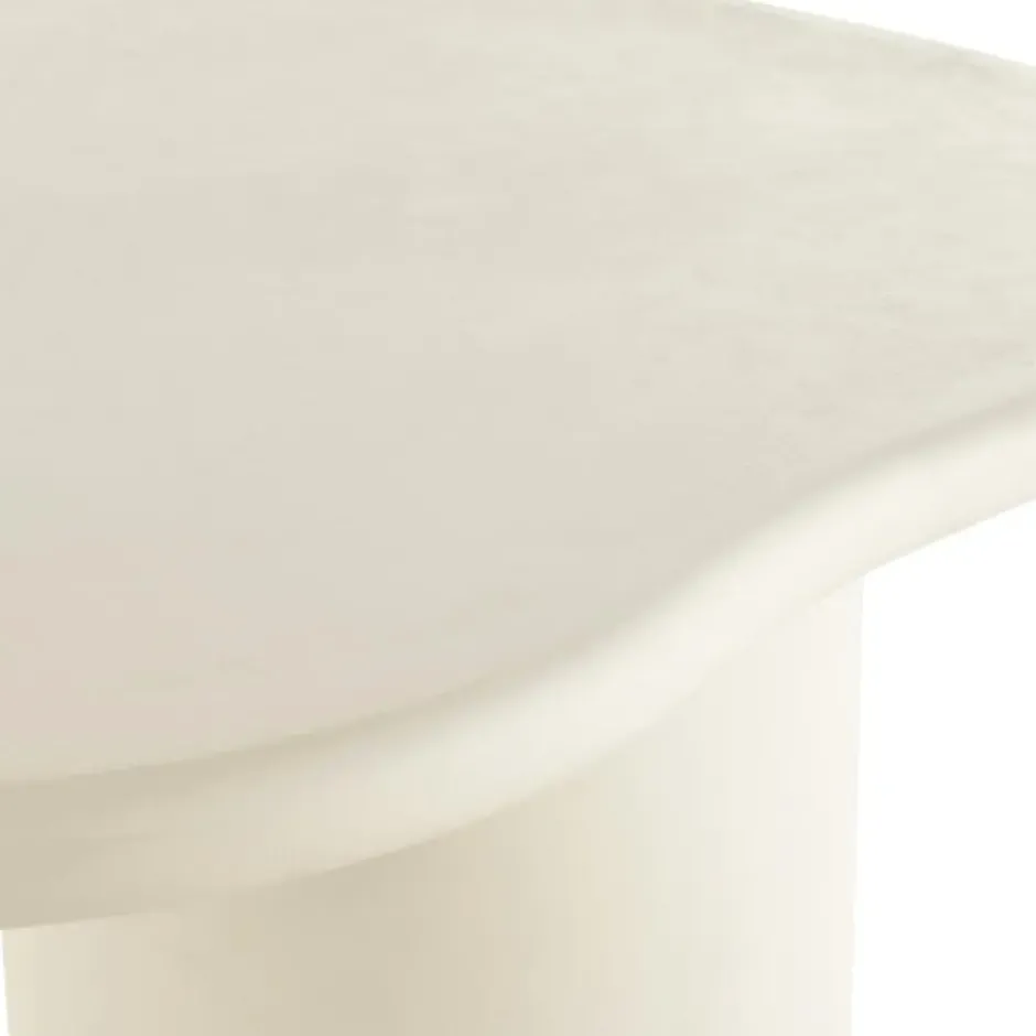 Mangohoutonline Eettafel Savannah Organisch Microcement Cilinderpoot 210cm Wit
