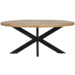 Mangohoutonline - Eettafel Tulsa 260x120cm Ovaal - Bruin - Mahom