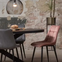 Mangohoutonline - Eettafel Tulsa Black 160x90cm Ovaal - Zwart - Mahom