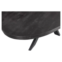 Mangohoutonline - Eettafel Tulsa Black 160x90cm Ovaal - Zwart - Mahom