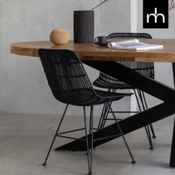 Mangohoutonline - Eettafel Tulsa 240x110cm Ovaal - Bruin - Mahom