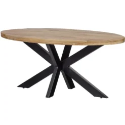 Mangohoutonline - Eettafel Tulsa 180x100cm Ovaal - Bruin - Mahom