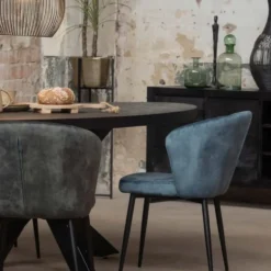Mangohoutonline - Eettafel Tulsa Black 300x130cm Ovaal Zwart