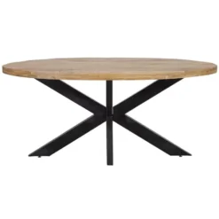 Mangohoutonline - Eettafel Tulsa 160x90cm Ovaal - Bruin - Mahom