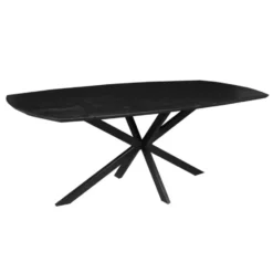 Mangohoutonline - Eettafel Vicenza Black Deens 210x100cm Ovaal