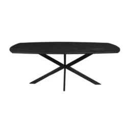 Mangohoutonline - Eettafel Vicenza Black Deens 210x100cm Ovaal