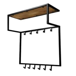 Mangohoutonline - Kapstok 78x30x85cm Rechthoekig - Bruin - Mahom