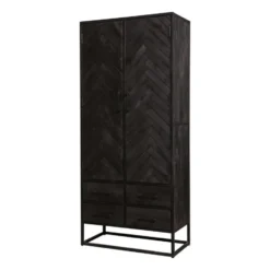 Mangohoutonline - Kast Toronto Black 80cm Rechthoekig - Zwart - Mahom
