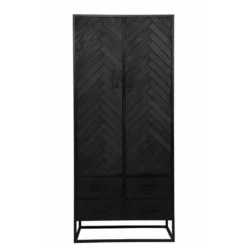 Mangohoutonline - Kast Toronto Black 80cm Rechthoekig - Zwart - Mahom