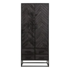 Mangohoutonline - Kast Toronto Black 80cm Rechthoekig - Zwart - Mahom