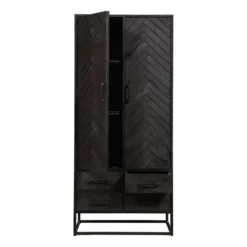 Mangohoutonline - Kast Toronto Black 80cm Rechthoekig - Zwart - Mahom