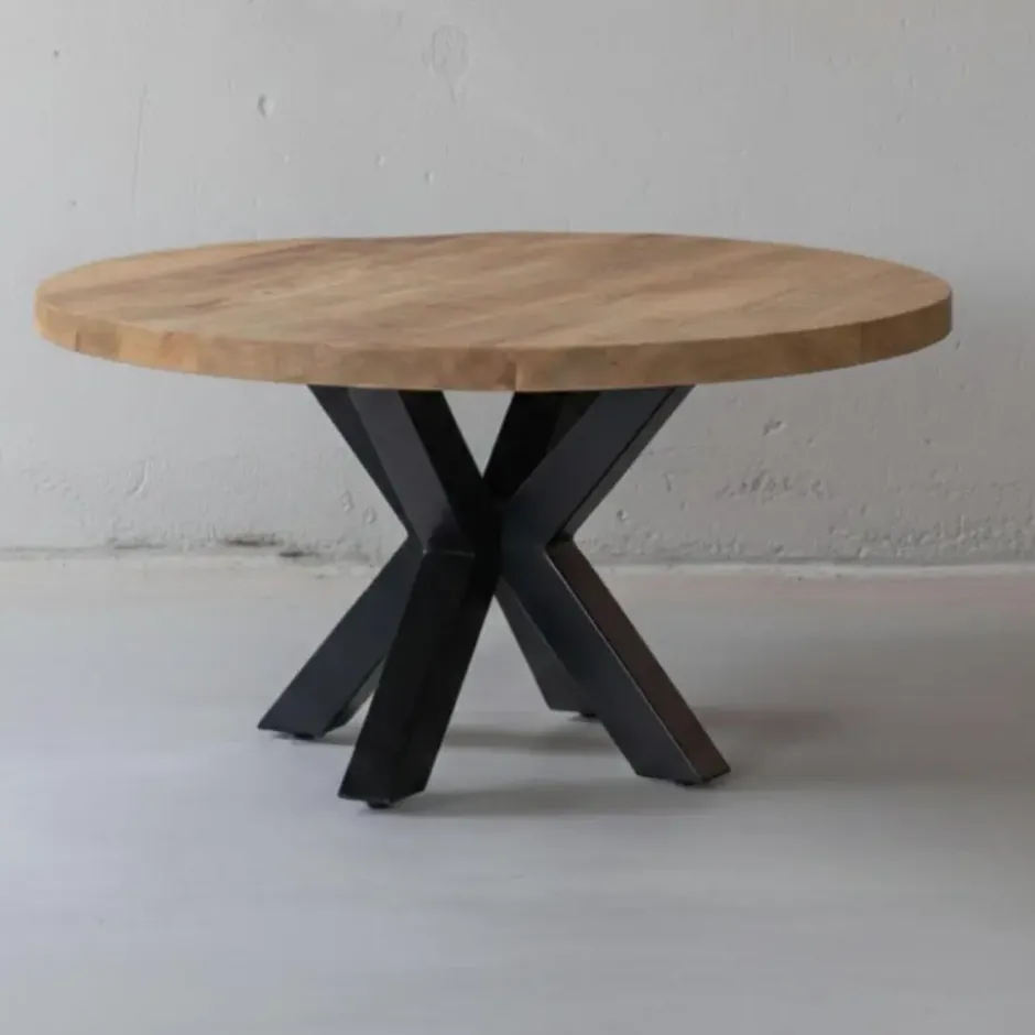 Mangohoutonline - Salontafel Glendale 90cm Rond - Bruin - Mahom
