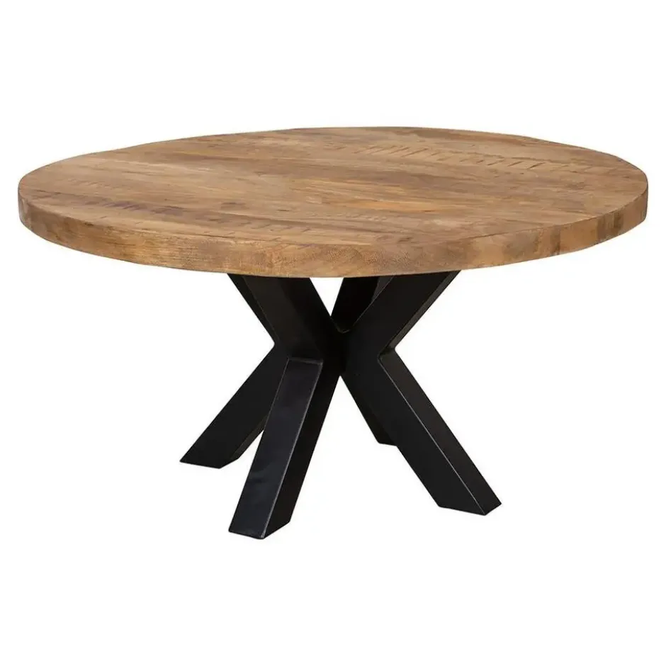 Mangohoutonline - Salontafel Glendale 90cm Rond - Bruin - Mahom