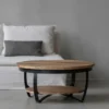 Mangohoutonline - Salontafel Bakersfield 65cm Rond - Bruin - Mahom
