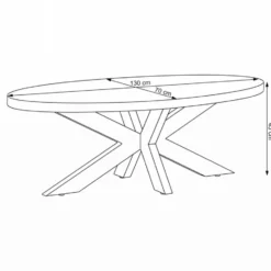 Mangohoutonline - Salontafel Tulsa Ovaal - Bruin - Mahom