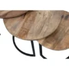 Mangohoutonline - Salontafels CharlotteL Set Van 3 Rond Bruin