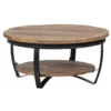 Mangohoutonline - Salontafel Bakersfield 90cm Rond - Bruin - Mahom