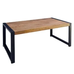 Mangohoutonline - Salontafel Britt 110cm Rechthoekig - Bruin - Mahom