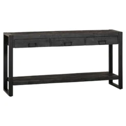 Mangohoutonline - Sidetable Britt Black 3 Lades 150cm Rechthoekig