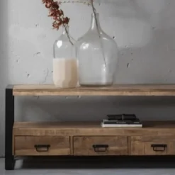 Mangohoutonline - TV Meubel Britt 150cm Rechthoekig - Bruin - Mahom