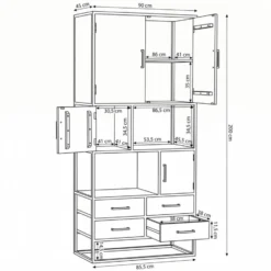 Mangohoutonline - Vakkenkast San Antonio 90cm Rechthoekig Bruin