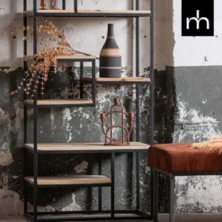 Mangohoutonline - Vakkenkast Chicago 120cm Rechthoekig - Bruin - Mahom