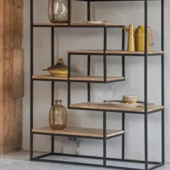 Mangohoutonline - Vakkenkast Chicago 120cm Rechthoekig - Bruin - Mahom