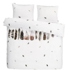 Marjolein Bastin dekbedovertrek Wild Feathers - wit - 240x200/220 cm