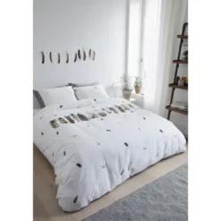 Marjolein Bastin dekbedovertrek Wild Feathers - wit - 240x200/220 cm