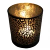 Mars & More Waxinelichthouder - zwart - glas - jaguar - 18 cm