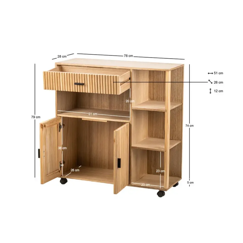 Massief houten bijzettafel