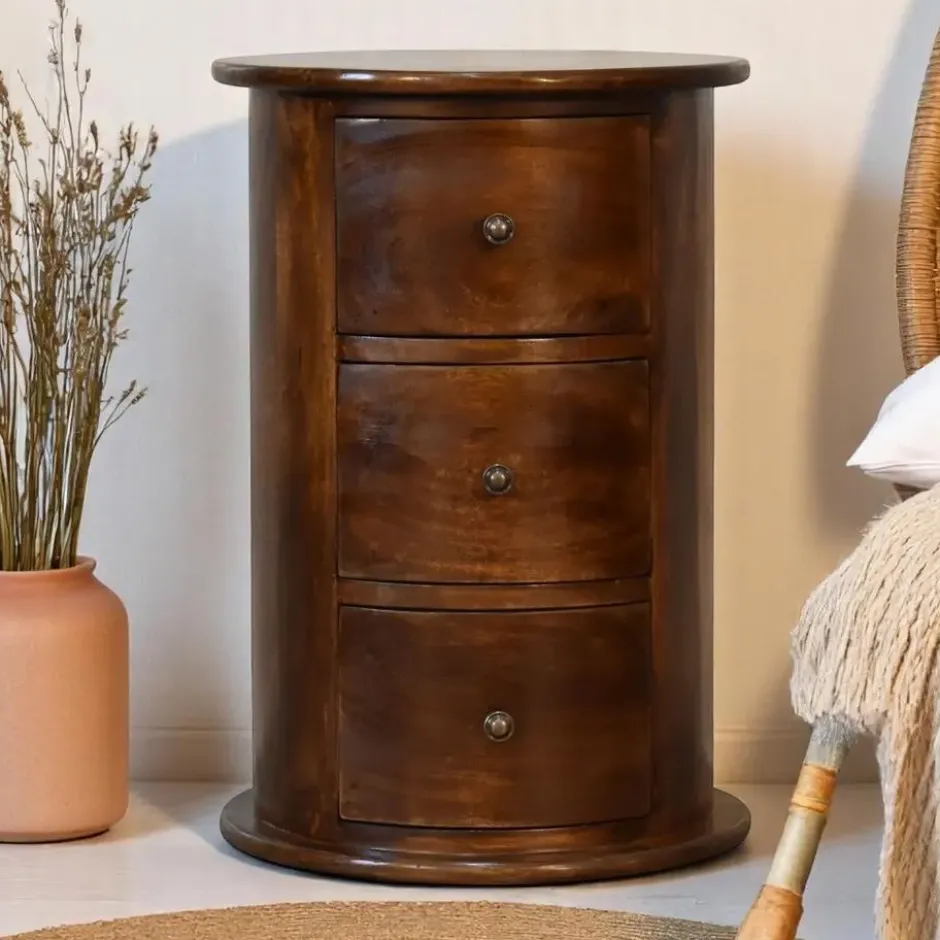Massief Houten Eiken Trommel met Ladekast