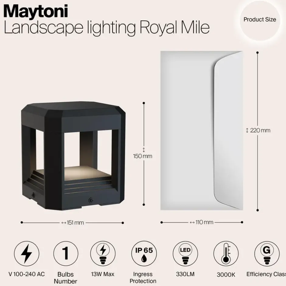 Maytoni Outdoor - Landschapsverlichting Royal Mile - Grijs