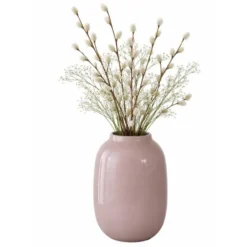 Mega Collections Bloemenvaas - taupe - glas - D17 x H25 cm