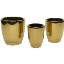 Mega Collections Bloempot Emperor - rond - goud - D39 x H42 cm