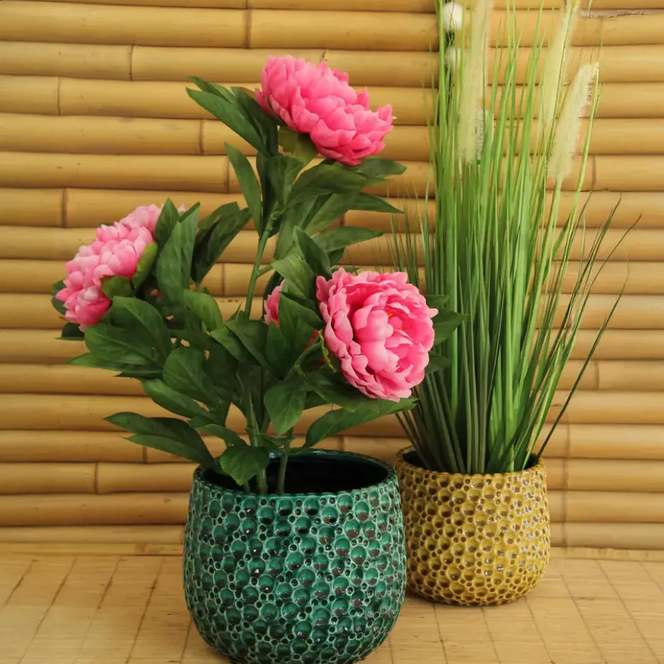 Mega Collections bloempot Pebblo - druppels - D17 x H15 cm