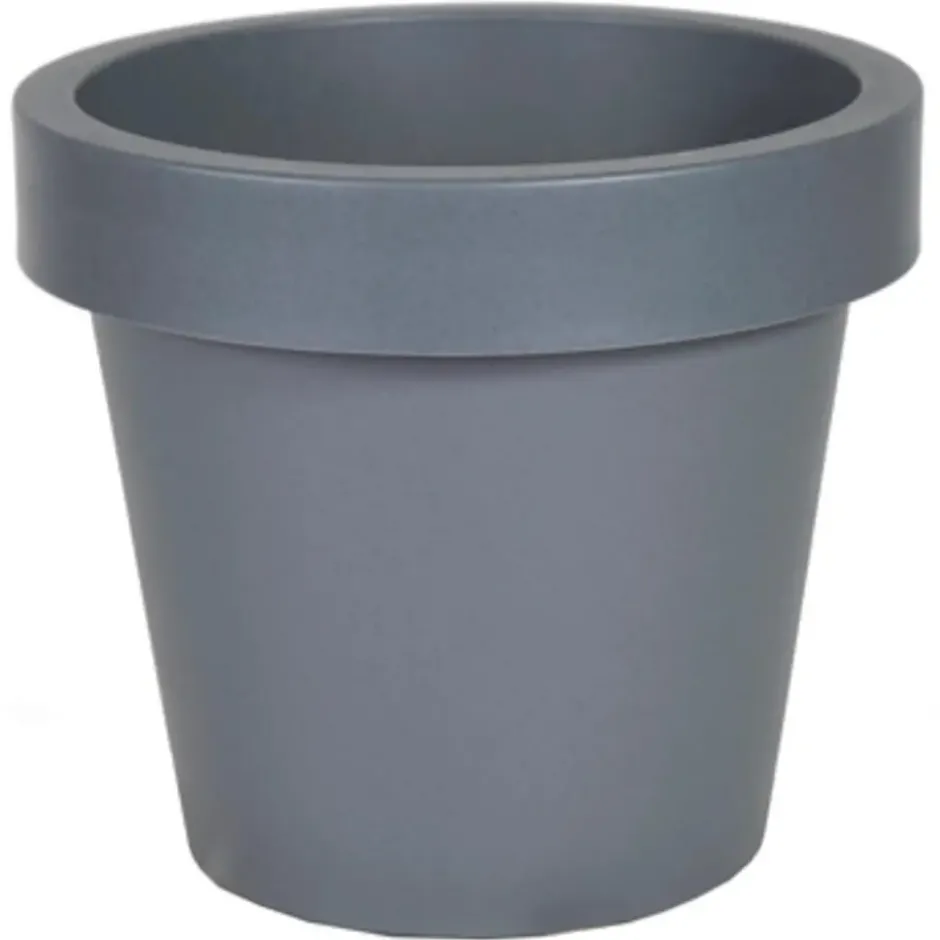 Mega Collections Plantenpot/bloempot - kunststof - grijs - D50 cm