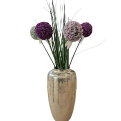 Mega Collections Vaas Oman Drip - goud - glas - D20 x H38 cm