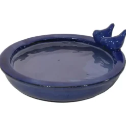 Mega Collections vogelbad/voederschaal - blauw - D30 x H11cm