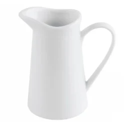 Melkkannetje/schenkkannetje saus - keramiek - wit - D8 x H11 cm