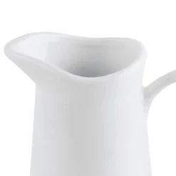 Melkkannetje/schenkkannetje saus - keramiek - wit - D8 x H11 cm