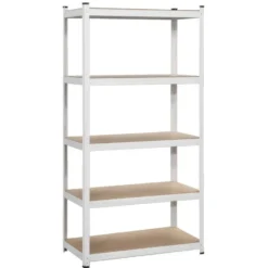 Metalen stellingkast - wit - 90x45x180 cm